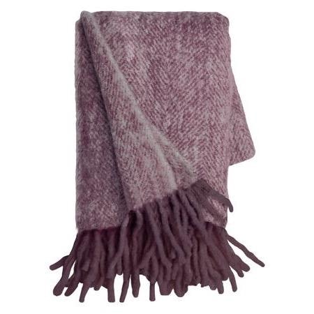 Grape Mohair Wool Blend Throw by Cozy Living