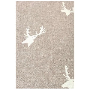 Taupe Stag Throw With Fleece Lining by Ailera