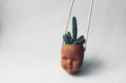 Terracotta Baby Face Planter by jan.ne.ke