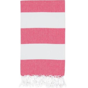 Fuchsia Pink Bold Stripe Hamam Towel by Ailera