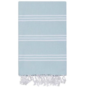 Mint Green Fine Stripe Hamam Towel by Ailera