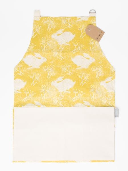 Hare Yellow Ochre Apron by Sam Wilson