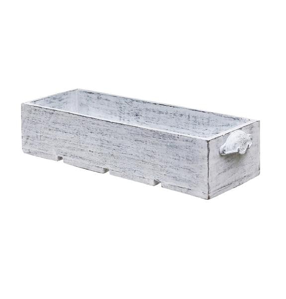 White Wooden Storage Box by Chic Antique