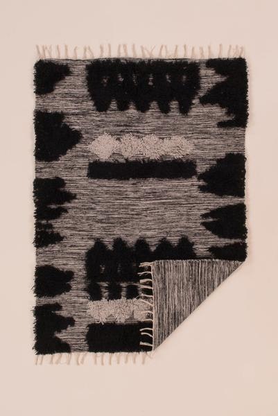 Wool And Cotton Hand Woven Rug With Sequins by Madam Stoltz