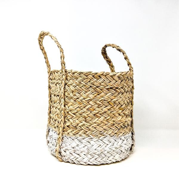 Extra Small White Dipped Storage Basket by Light & Living