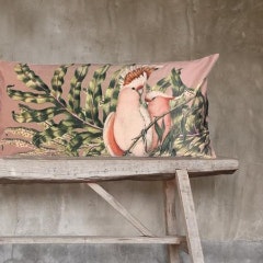 Mauve Velvet Birdie Cushion by Vanilla Fly