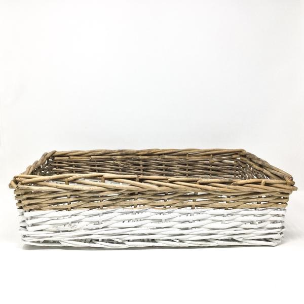 Medium White Dipped Willow Tray by Parlane