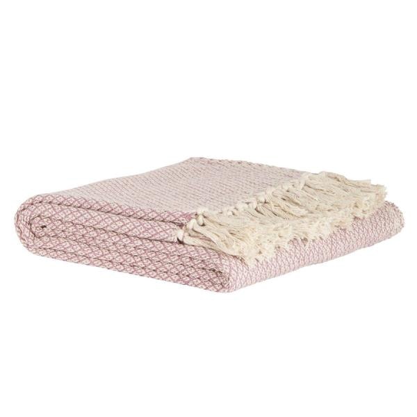 Pink And Ivory Cotton Throw by Ib Laursen