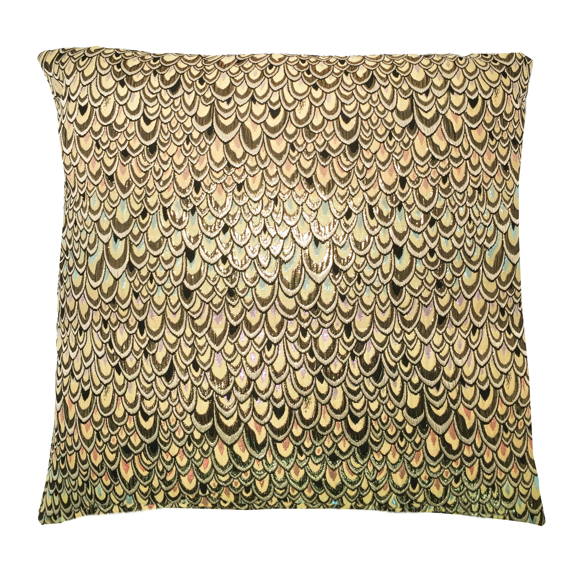 Metallic Peacock Cushion by Five And Dime