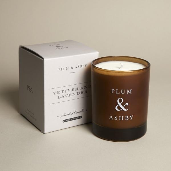 60 Hour Vetiver and Lavender Scented Candle by Plum & Ashby