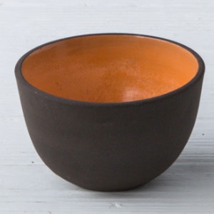 Black & Orange Hand Made Ceramic Nibble Bowl by Charlotte Grinling Ceramics