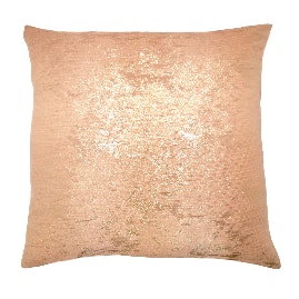 Peach and Metallic Gold Cushion by Five And Dime