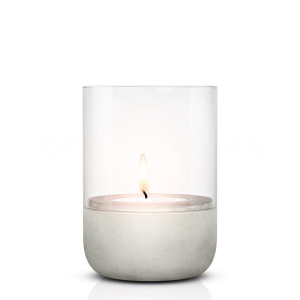 Concrete And Glass Tealight Holder by Blomus
