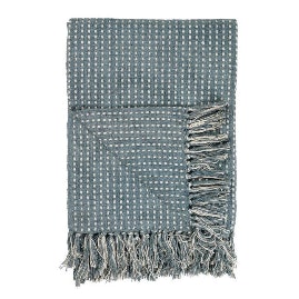 Dusty Blue Cotton Throw by Ib Laursen