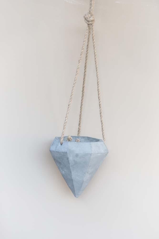 Tutti & Co Concrete Hanging Diamond Planter by Tutti & Co