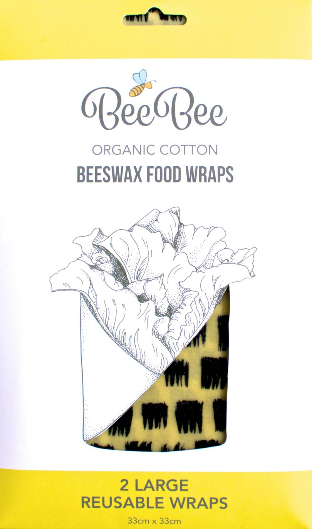 2 Large Size Beeswax Food Wraps by BeeBee Wraps