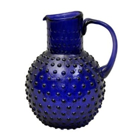 Varsha Dotted Blue Glass Jug by Dassie Artisan