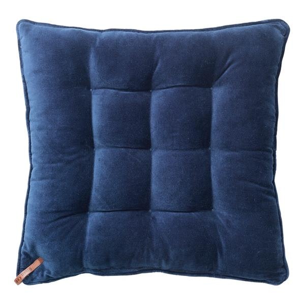 Navy Blue Velvet Seat Pad by Cozy Living