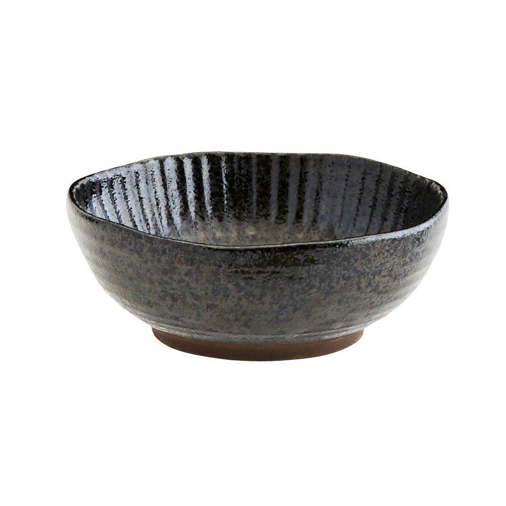 Black Stoneware Bowl by Madam Stoltz
