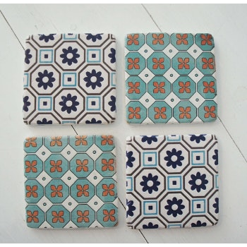 Set Of 4 Tile Style Coasters by