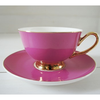 Pretty In Pink Teacup & Saucer by