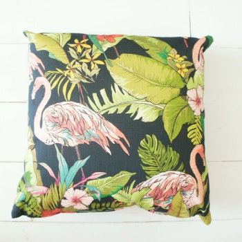 Flamingo Dark Art Print Cushion by We Love Cushions