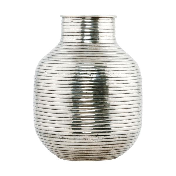 Vertical Silver Plated Vase by House Doctor