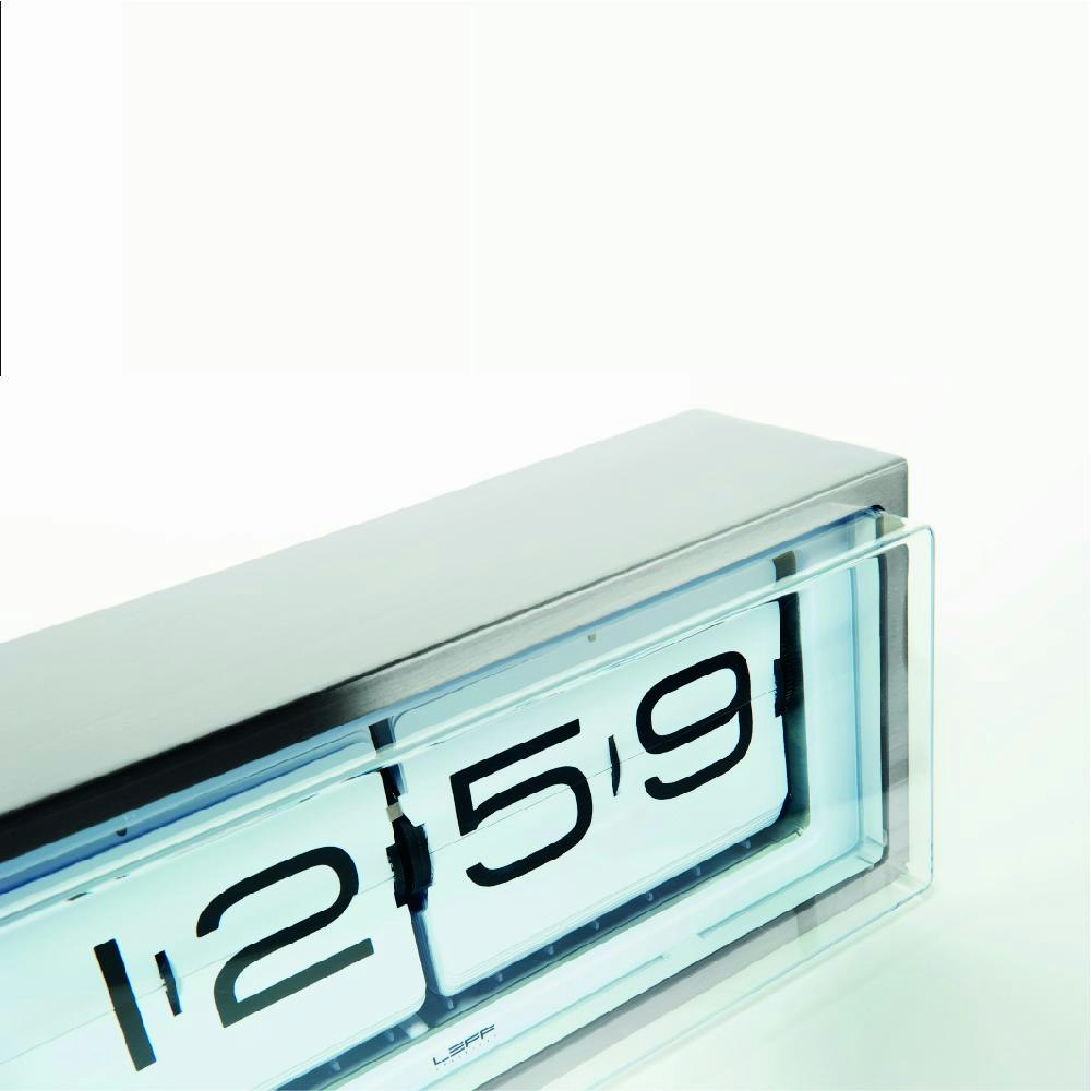 Steel & White Brick Clock by Leff
