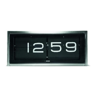 Steel & Black Brick Clock by Leff