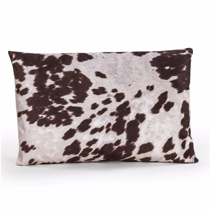 Brown Cowhide Style Rectangular Cushion by