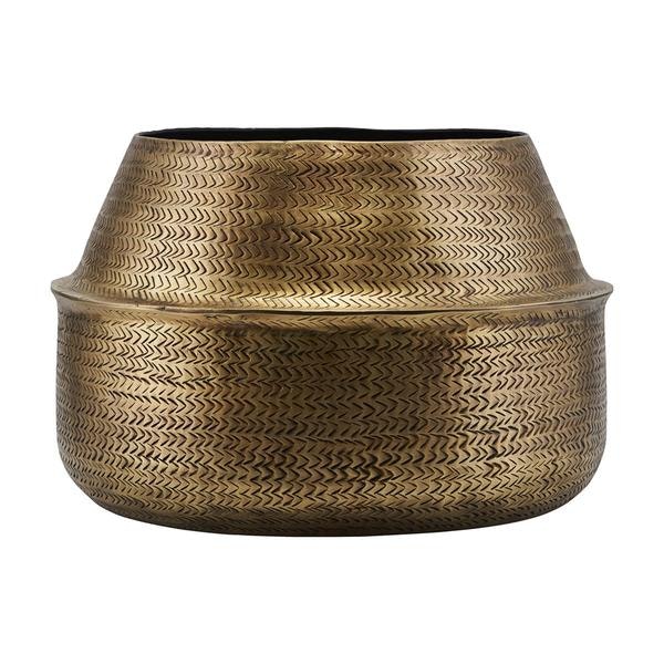 Rattan Brass Finish Planter by House Doctor