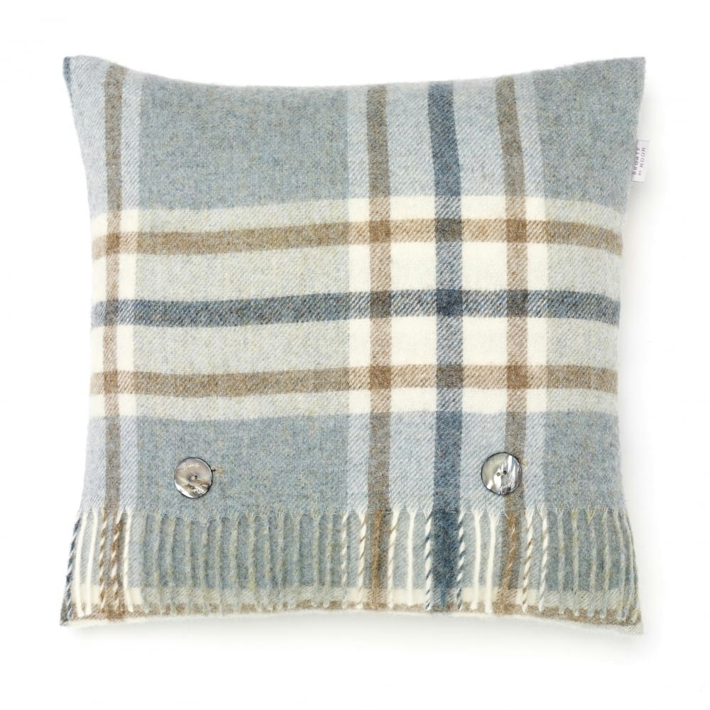 Arncliffe Aqua Shetland Wool Cushion by Bronte by Moon