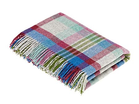Thistle Melbourne Check Pure New Wool Throw by Bronte by Moon