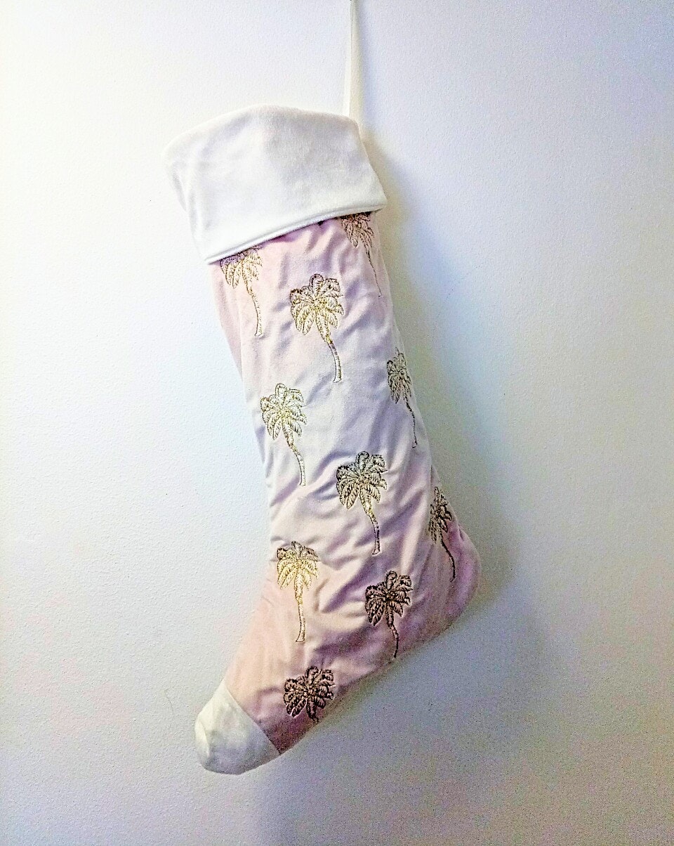 Palm Tree Christmas Stocking by Elizabeth Scarlett