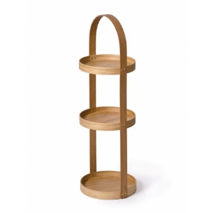 Bamboo 3 Tray Mezza Round Bathroom Caddy by Wireworks