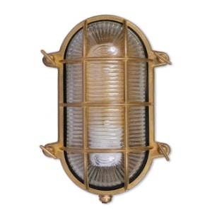 Brass Devenport Bulk Head Wall Light by Garden Trading