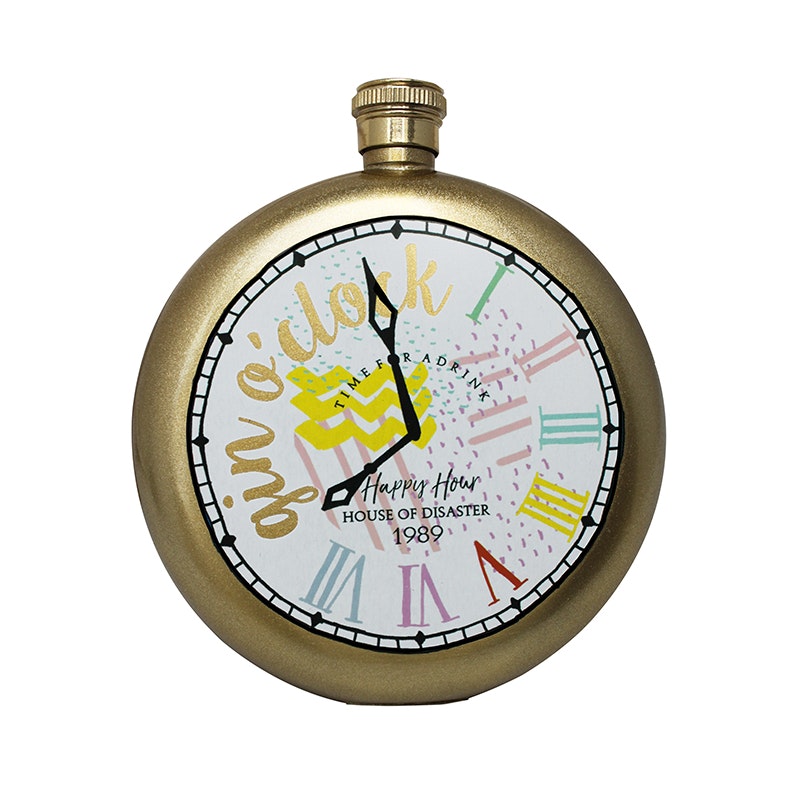 Take A Shot 'Gin O'Clock' Hip Flask by House of disaster