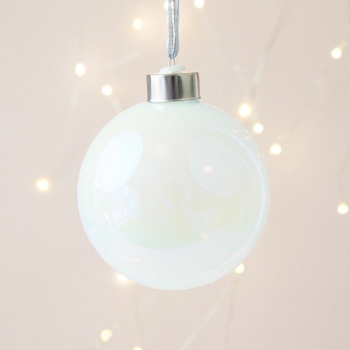 White Iridescent Pearl Glass Bauble by Lisa Angel