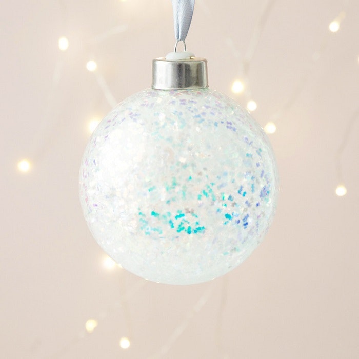 Iridescent Glitter Glass Bauble by Lisa Angel