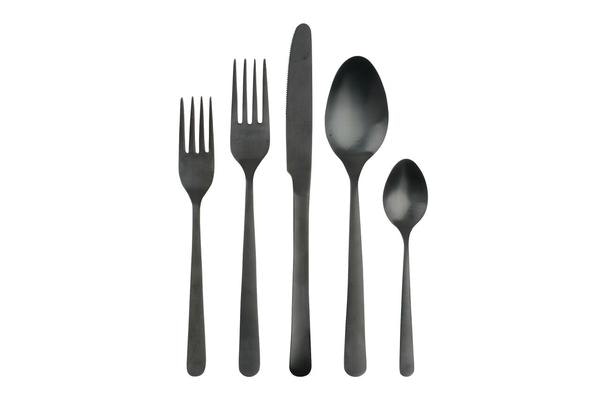 Oslo Cutlery Set In Matte Black by Canvas Home