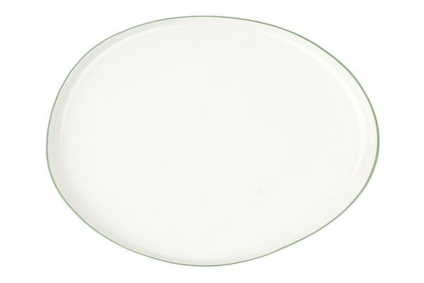 Abbesses Large Platter Green Rim by Canvas Home