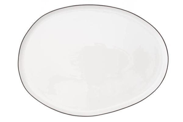 Small Abbesses Platter With Black Rim by Canvas Home