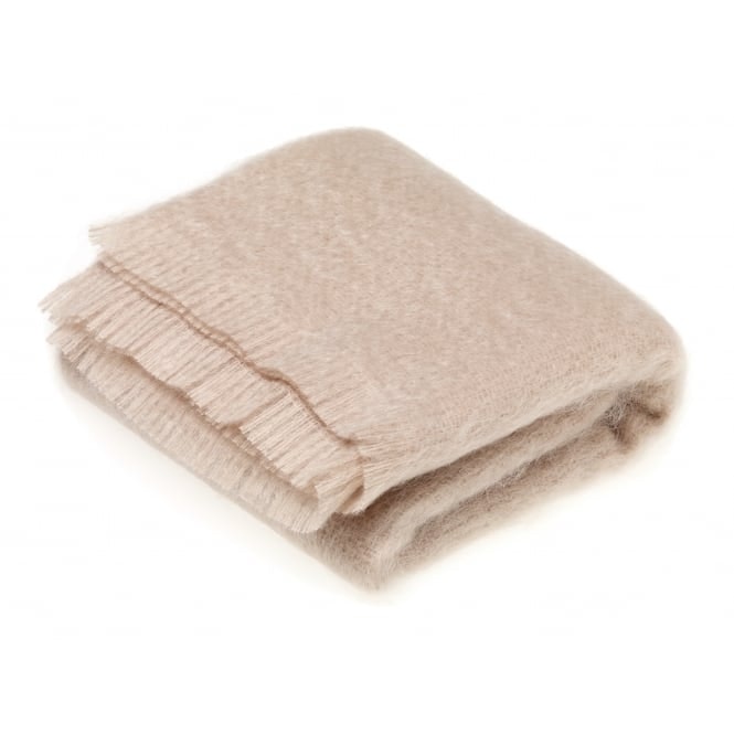 Cream Vanilla Luxury Mohair Throw by Bronte by Moon