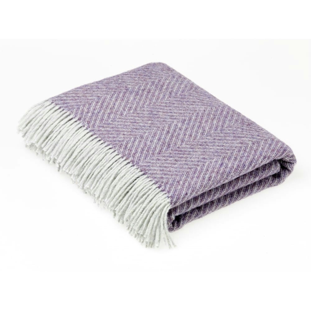 Heather Shetland Herringbone Throw by Bronte by Moon
