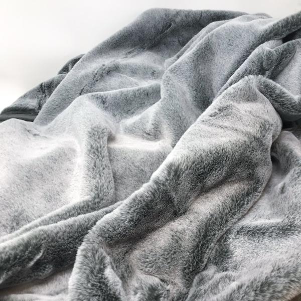 Soft Faux Fur Throw In Seal Grey by Parlane