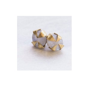 Moonstone Java Stud Earrings by Dassie Artisan
