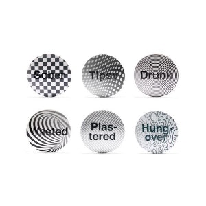 Drunk And Wasted 3 D Drinks Coasters by Kikkerland Design