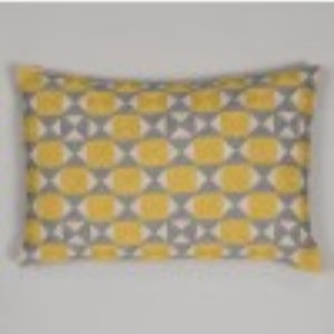 Chartreuse Ash Grey Zellij Cushion Cover by Niki Jones
