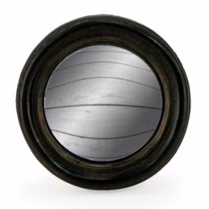 Black Thin Framed Extra Small Convex Mirror by White Mint