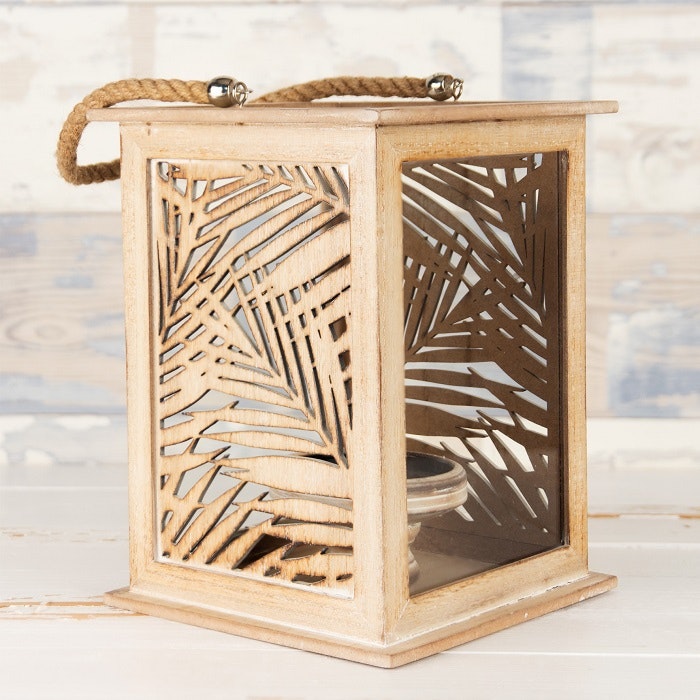Botanical Palm Leaf Cut Out Lantern by